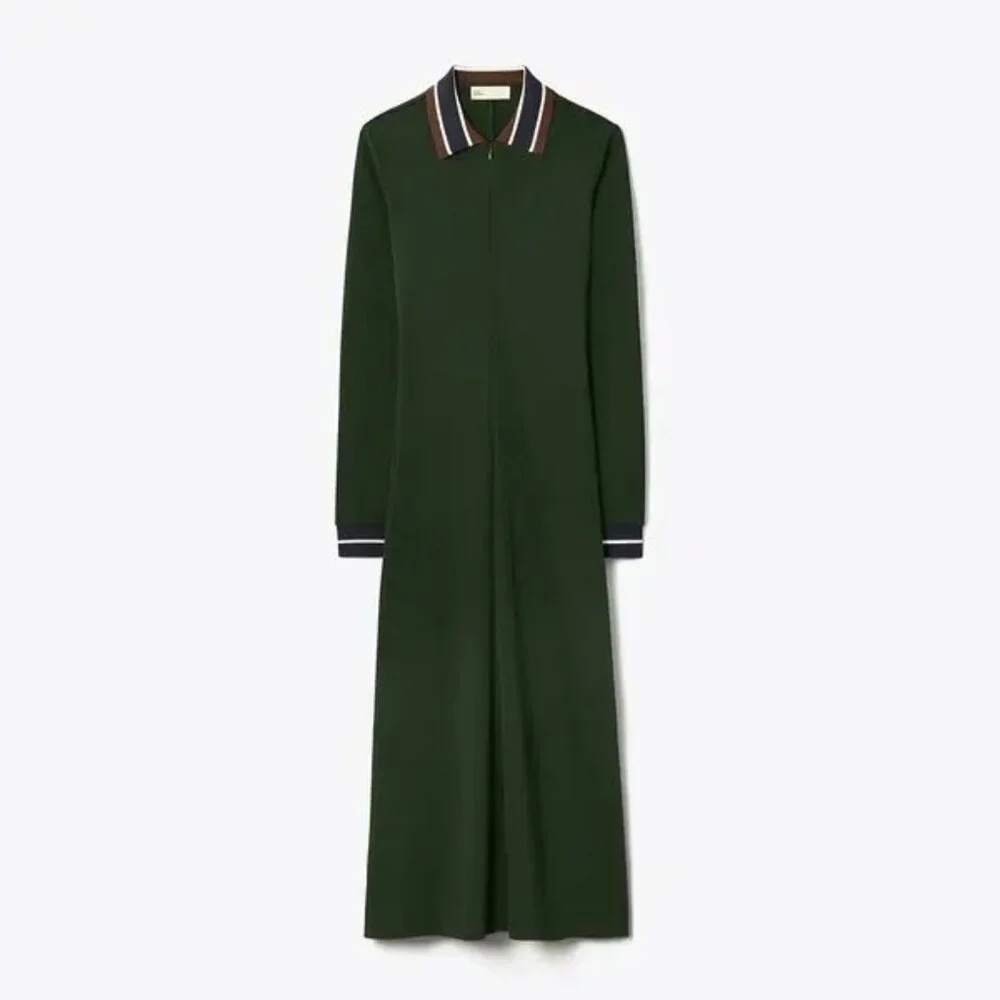 Tory Burch‎ viscose jersey calf length dress in Conifer - Size Large